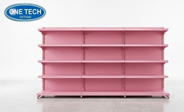 Kệ siêu thị lưng tôn liền full hồng chịu lực